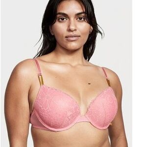 Victoria’s Secret Apple Blossom Pink Lace Lined Demi Bra